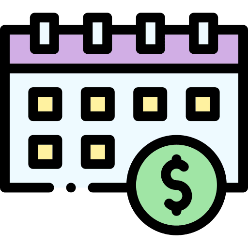 Payment day time and date money salary icon Payment day time and date money salary icon