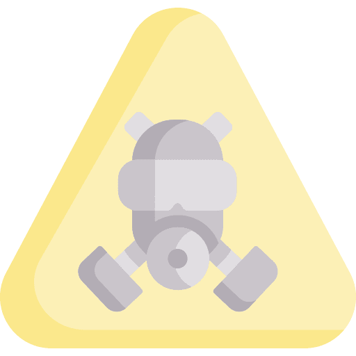 Asbestos warning gas mask safety icon
