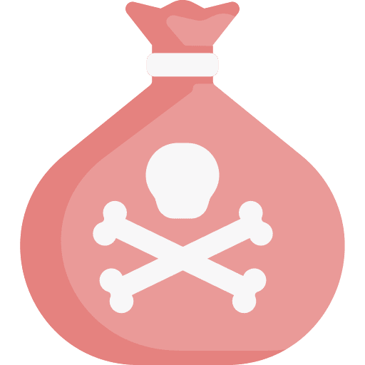 Hazardous sack hazardous skull icon