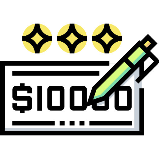Prize pen bank check cheque icon Prize pen bank check cheque icon
