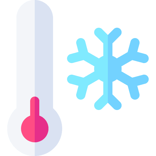 Cold winter degrees thermometer icon