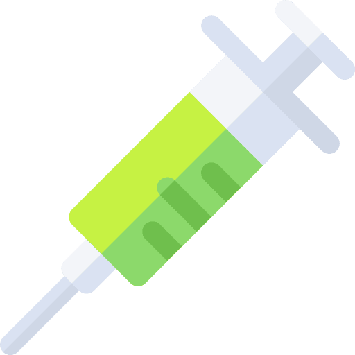 Vaccine syringe injection medication icon