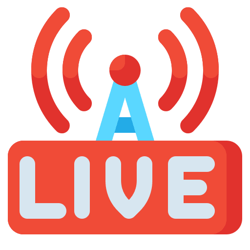 Live channel transmission news report television icon