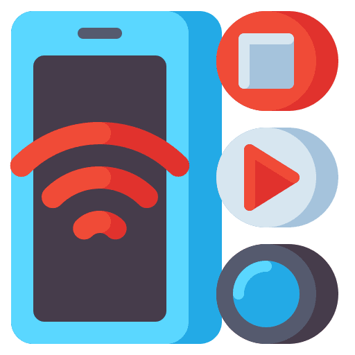 Online streaming wifi music and multimedia media icon Online streaming wifi music and multimedia media icon