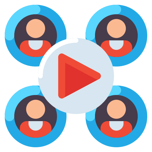 Streaming subscriber live broadcast play button icon Streaming subscriber live broadcast play button icon