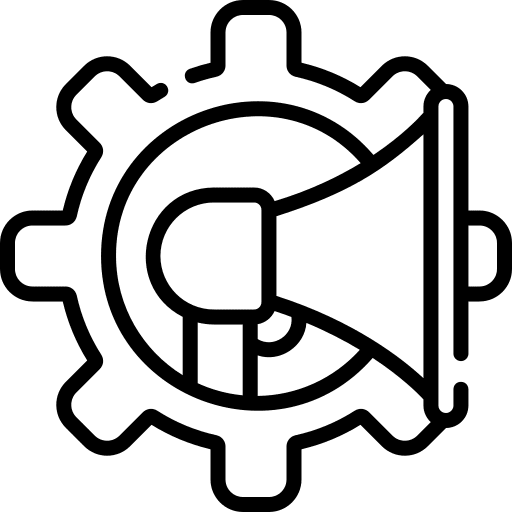 Campaign marketing gear advertisement icon