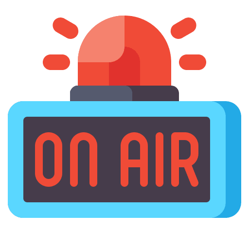 On air radio communications show icon On air radio communications show icon