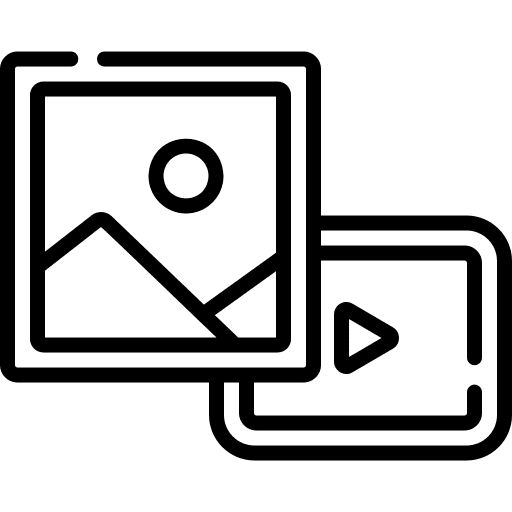 Media photo text music and multimedia icon