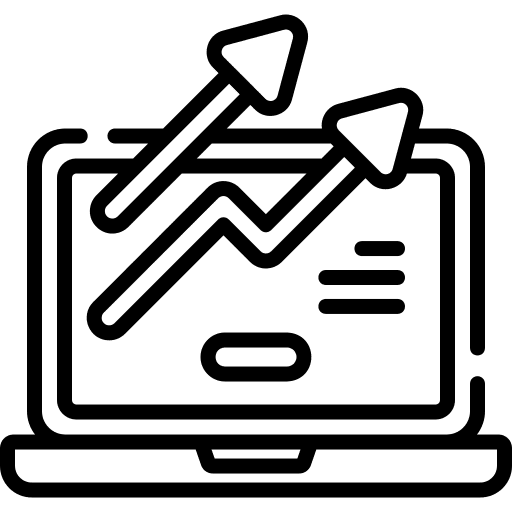 Monitoring computer seo and web information icon
