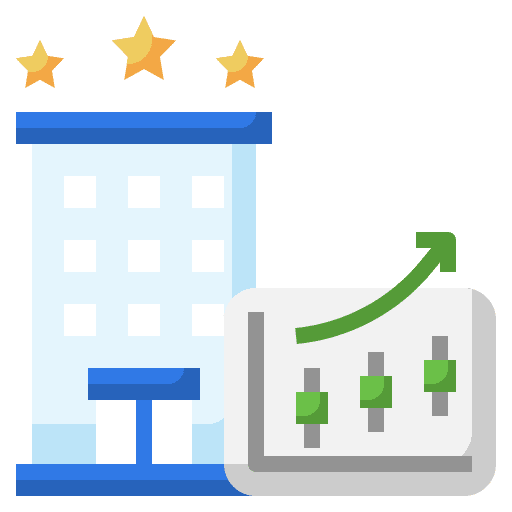 Trading home buildings trip icon