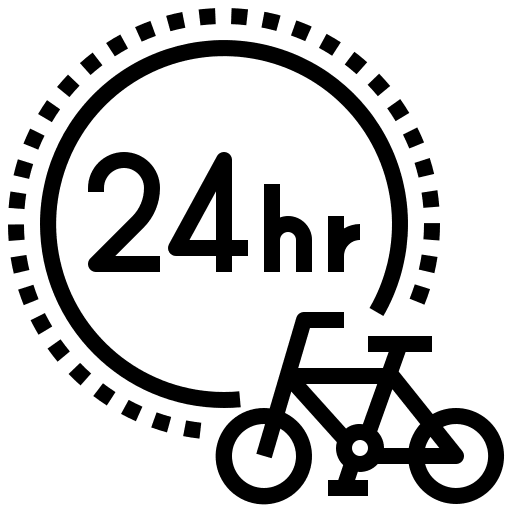 24 hours bicycle exercise sports icon