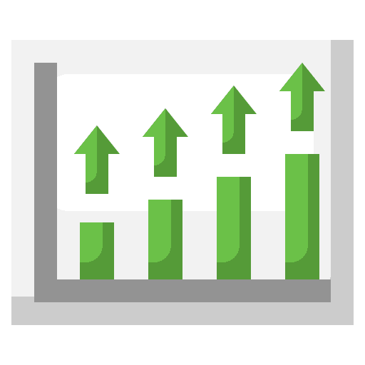 Bar graph arrow business and finance report icon Bar graph arrow business and finance report icon