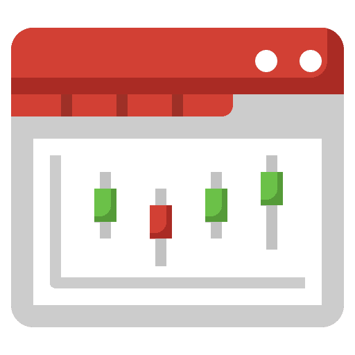 Browser risk trading graph icon Browser risk trading graph icon