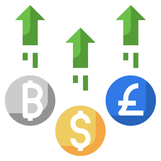 Currency exchange investment blockchain icon Currency exchange investment blockchain icon