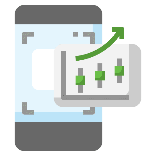 Smartphone market graph application icon Smartphone market graph application icon