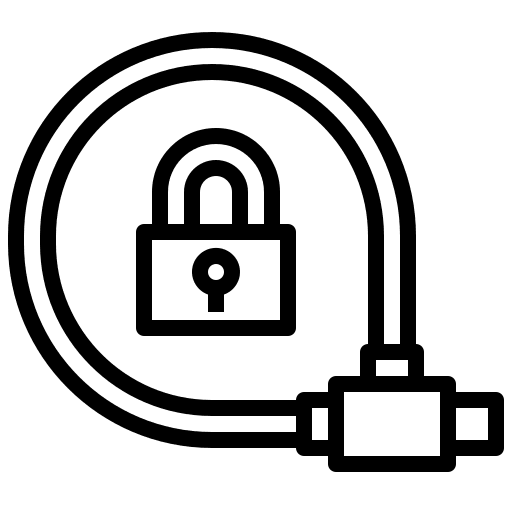 Lock vehicle bicycle exercise icon