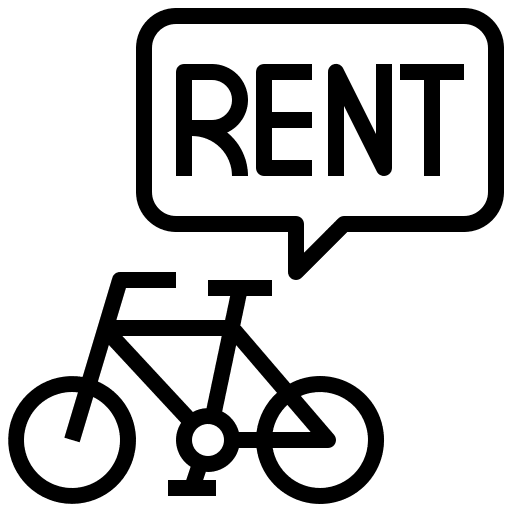 Rental electric bicycle transportation rental icon
