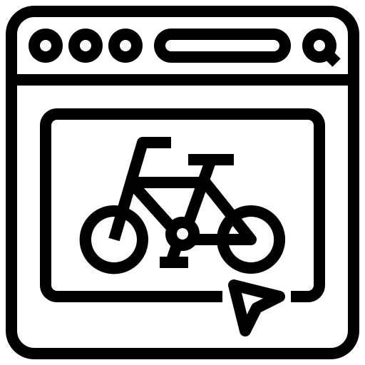 Website transport bicycle exercise icon
