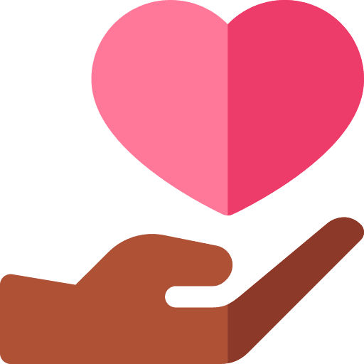 Love kindness hand solidarity icon