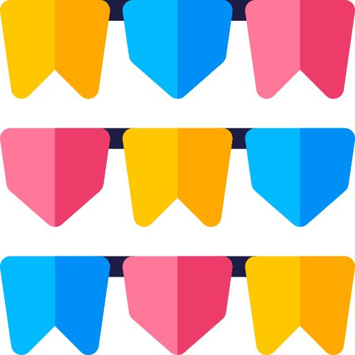 Garland ornament birthday and party decoration icon Garland ornament birthday and party decoration icon