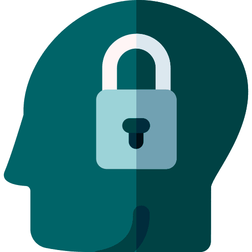 Mind padlock emotion think icon Mind padlock emotion think icon