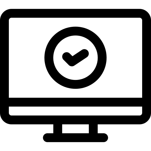 Checking check sign approval information system icon