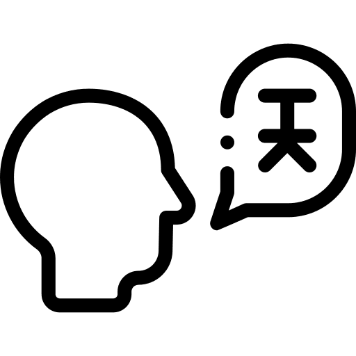 Pronunciation talking head speaking icon Pronunciation talking head speaking icon