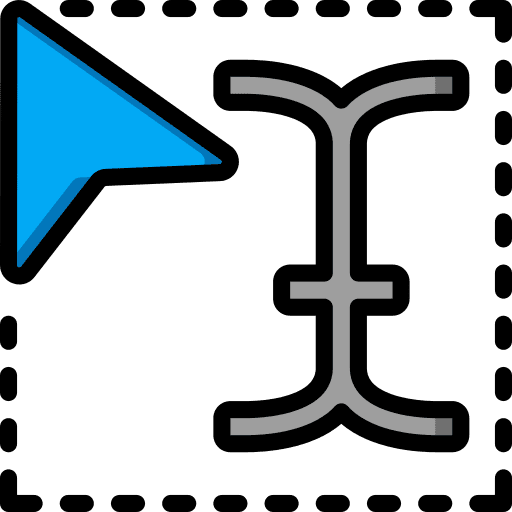 Selection text type point icon