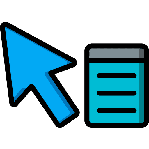 Pointer cursor list arrow icon