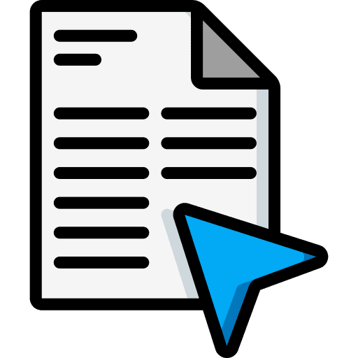 Document arrow document cursor icon