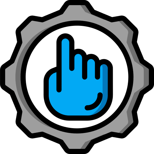 Settings hand click cursor icon
