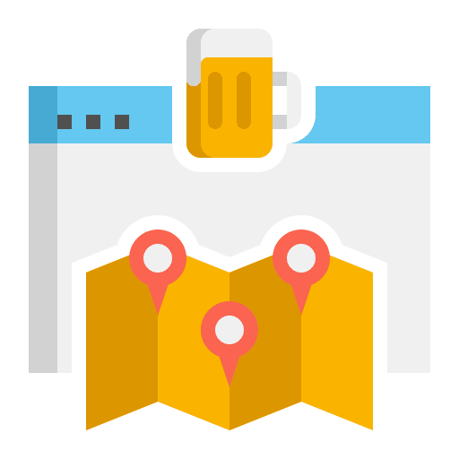 Brewery locator maps and location bar icon