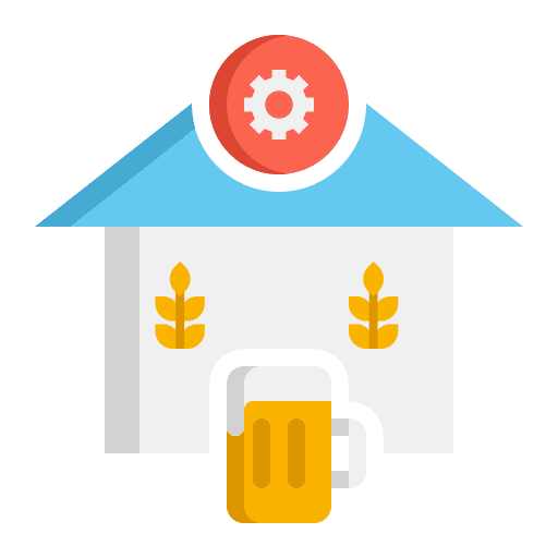 Brewery pub pint of beer home icon