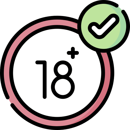 18 + shapes adult check icon