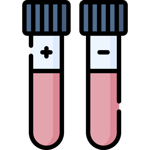 Blood sample laboratory test tube blood drop icon