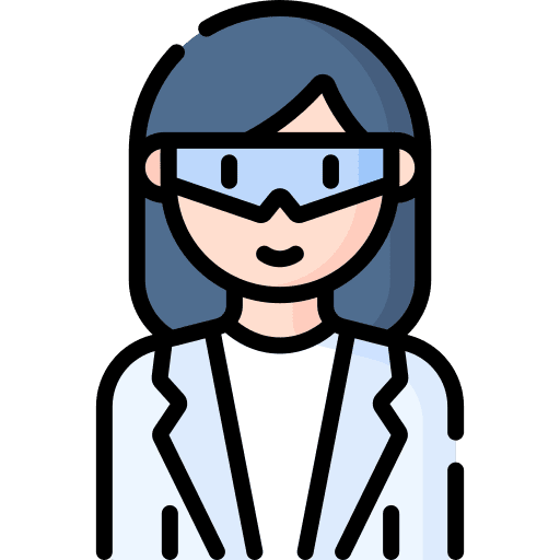 Scientist woman professions and jobs research icon