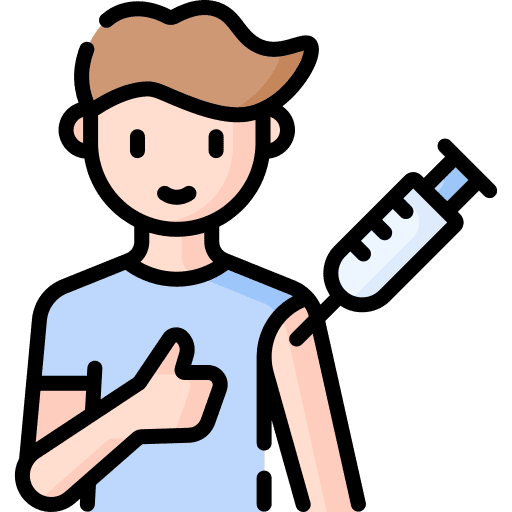 Vaccination healthcare arm thumbs up icon
