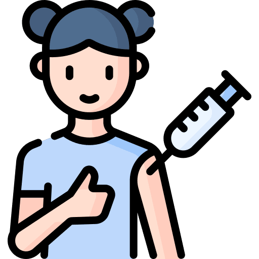 Vaccination thumbs up healthcare and medical woman icon