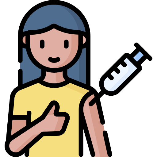 Vaccination thumbs up people woman icon