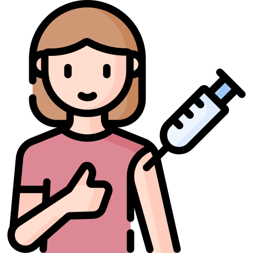 Vaccination woman avatar vaccine icon