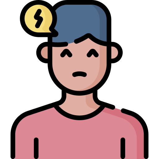 Headache brain black hair concentration icon