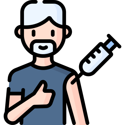 Vaccination avatar man arm icon