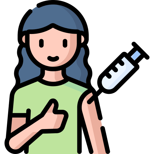 Vaccination medicine syringe woman icon