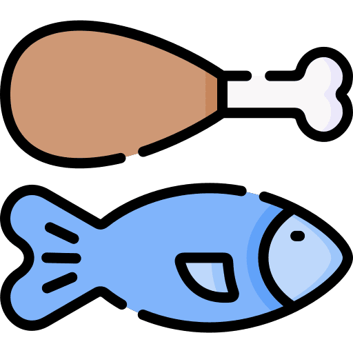 Fish meat food and restaurant fish icon