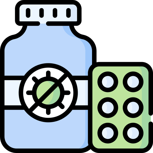 Medicine pharmacy coronavirus bottle icon