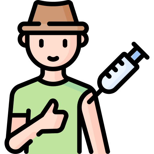 Vaccination syringe thumbs up hat icon
