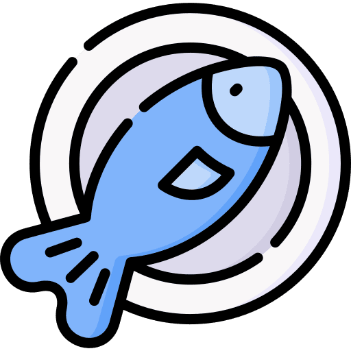 Fish foods supermarket food and restaurant icon