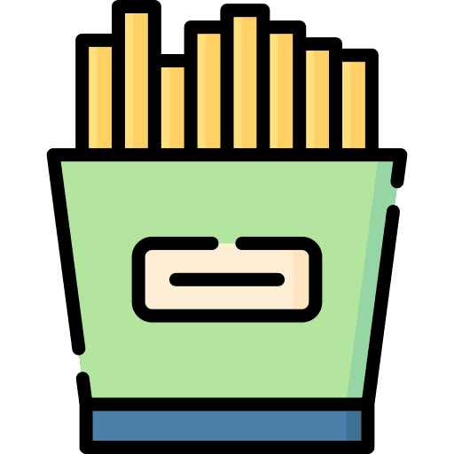 French fries food and restaurant fast food junk food icon French fries food and restaurant fast food junk food icon
