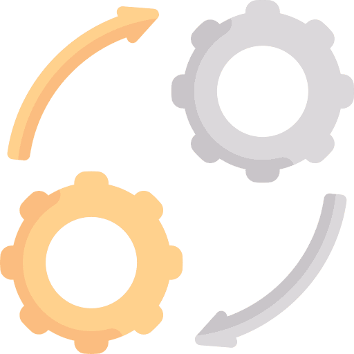 Gear circular arrows construction and tools consolidation icon