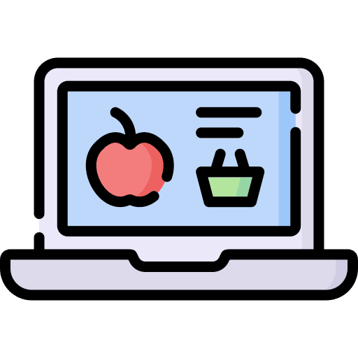 Online shopping online shopping food commerce and shopping icon Online shopping online shopping food commerce and shopping icon